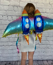 Load image into Gallery viewer, Kids superhero flying jetpack birthday balloons party favors with rockets | Pack of 6 | Party Balloons and Decorations for Events and Celebrations
