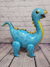 Load image into Gallery viewer, Dinosaur Party Supplies Balloon Set 6 JUMBO Mylar Walking Foil Balloons with Dinosaur Happy Birthday Banner and Decorations
