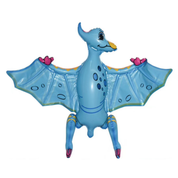 Blue Pterodactyl Walking Dinosaur Balloon – Jumbo Foil Party Decor
