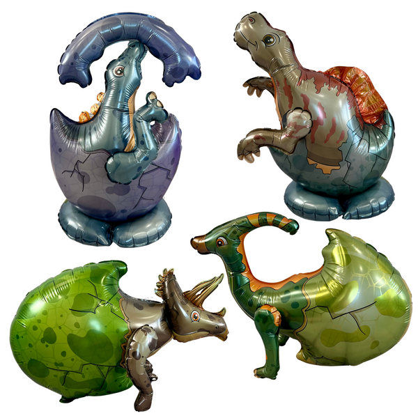 Baby Dinosaur Hatching Egg Balloon Set – Jumbo Foil Party Decor (4-Piece Set)