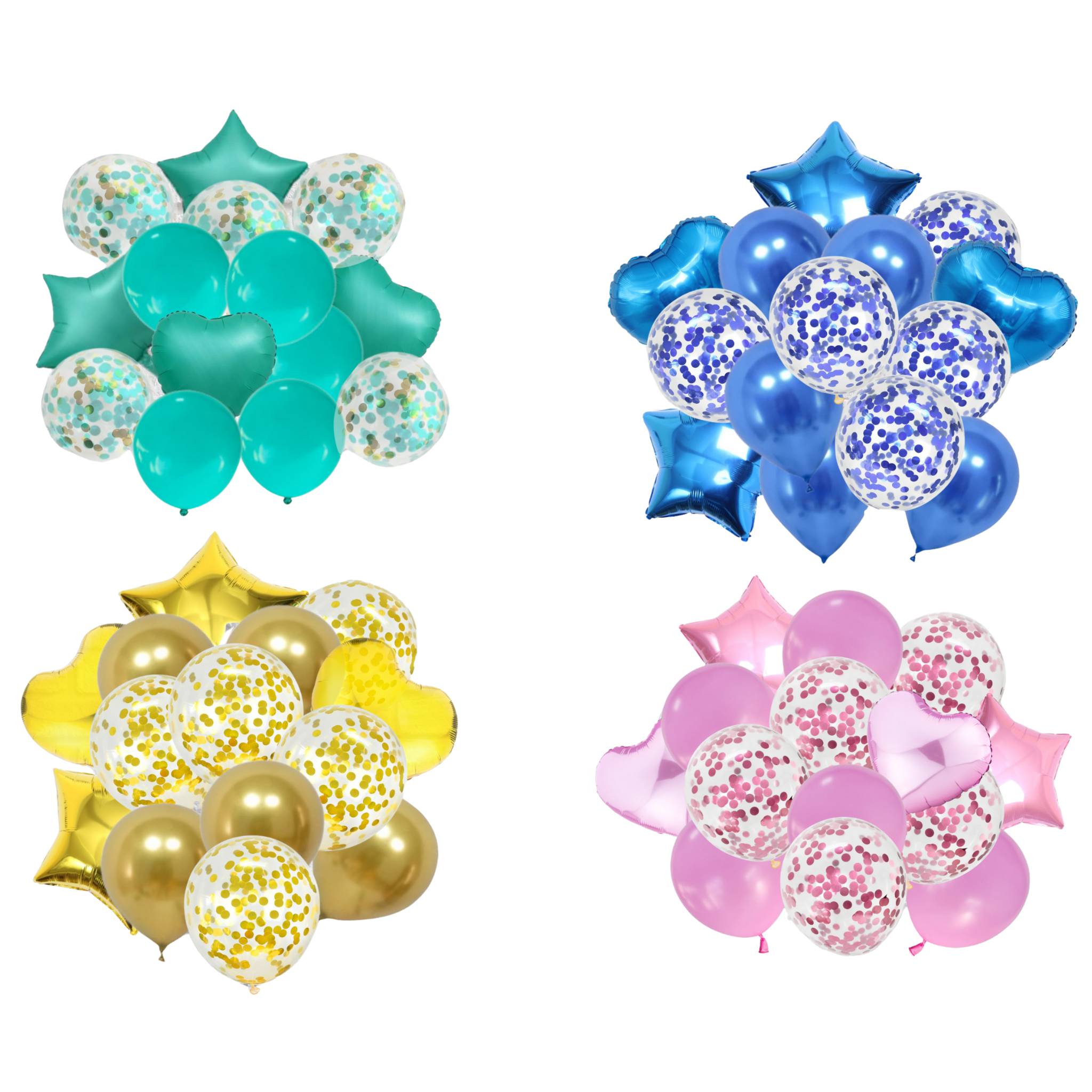 Happy Birthday Balloon Bouquet – Latex Party Decor Set (14-Piece Set)