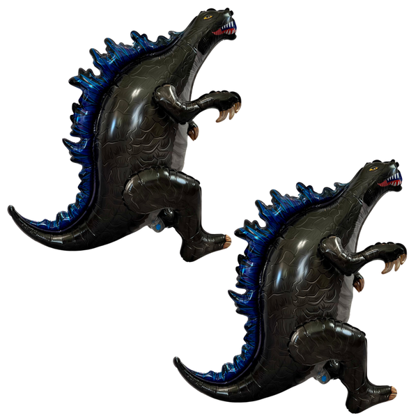 Black Walking Dinosaur Balloon Set – Jumbo Foil Party Decor (2-Piece Set)