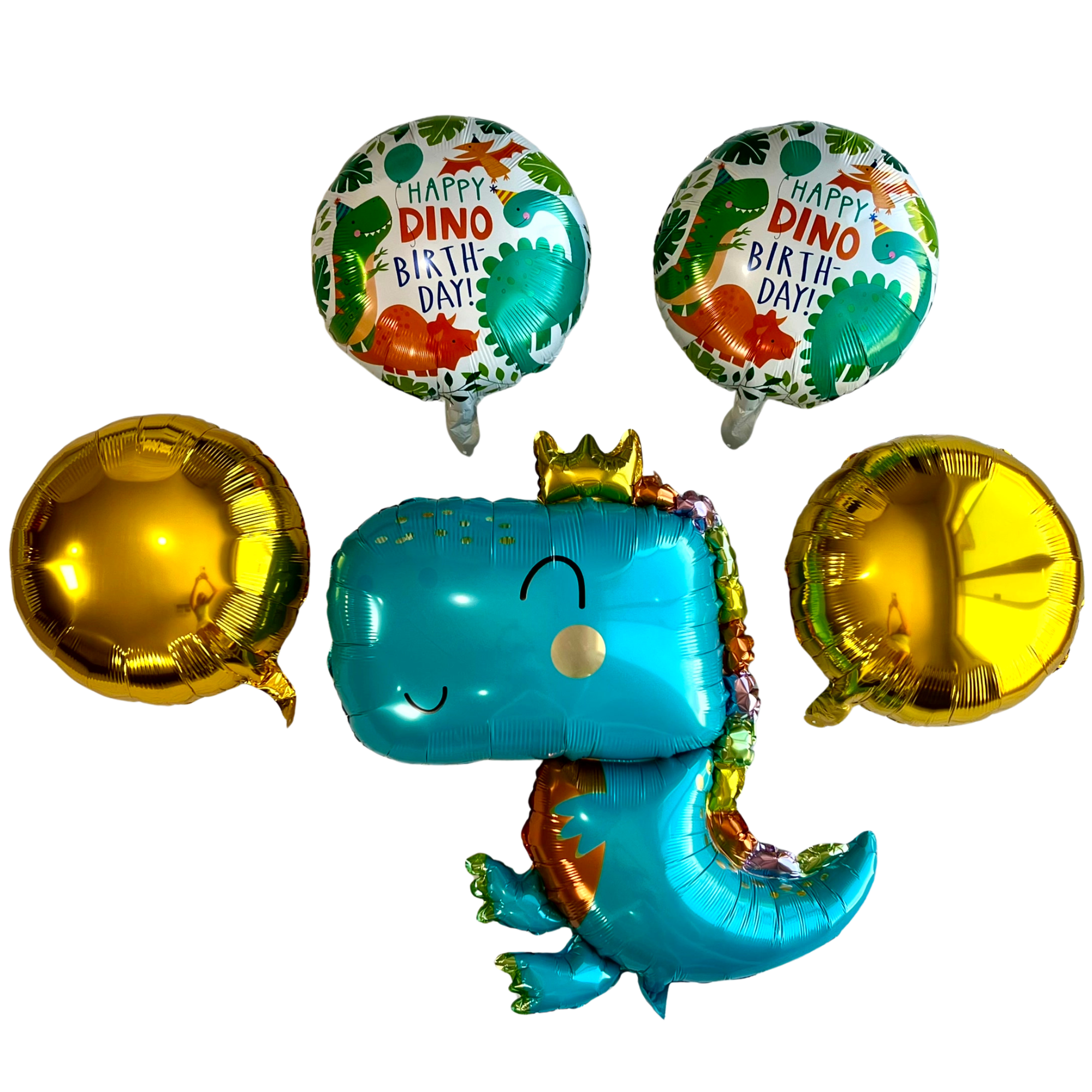 Blue Baby Dinosaur Balloon Set – Jumbo Foil Party Decor (5-Piece Set)