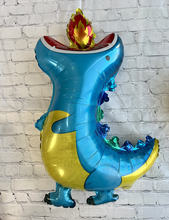 Load image into Gallery viewer, Dragon Foil Balloons JUMBO Mylar - Set of 2 | Party Supplies and Decorations | Birthday Baby Shower Gender Reveal
