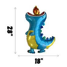 Load image into Gallery viewer, Dragon Foil Balloons JUMBO Mylar - Set of 2 | Party Supplies and Decorations | Birthday Baby Shower Gender Reveal
