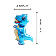 Load image into Gallery viewer, Dinosaur Balloon Set of 9 JUMBO Mylar Walking Foil Balloons | Party Supplies and Decorations | Birthday Baby Shower Gender Reveal
