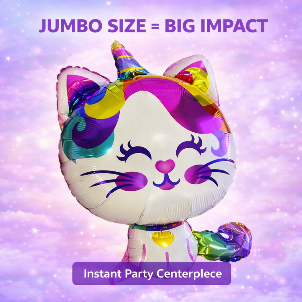 Caticorn Balloon Set – Unicorn Kitty Party Decor (5-Piece Set)