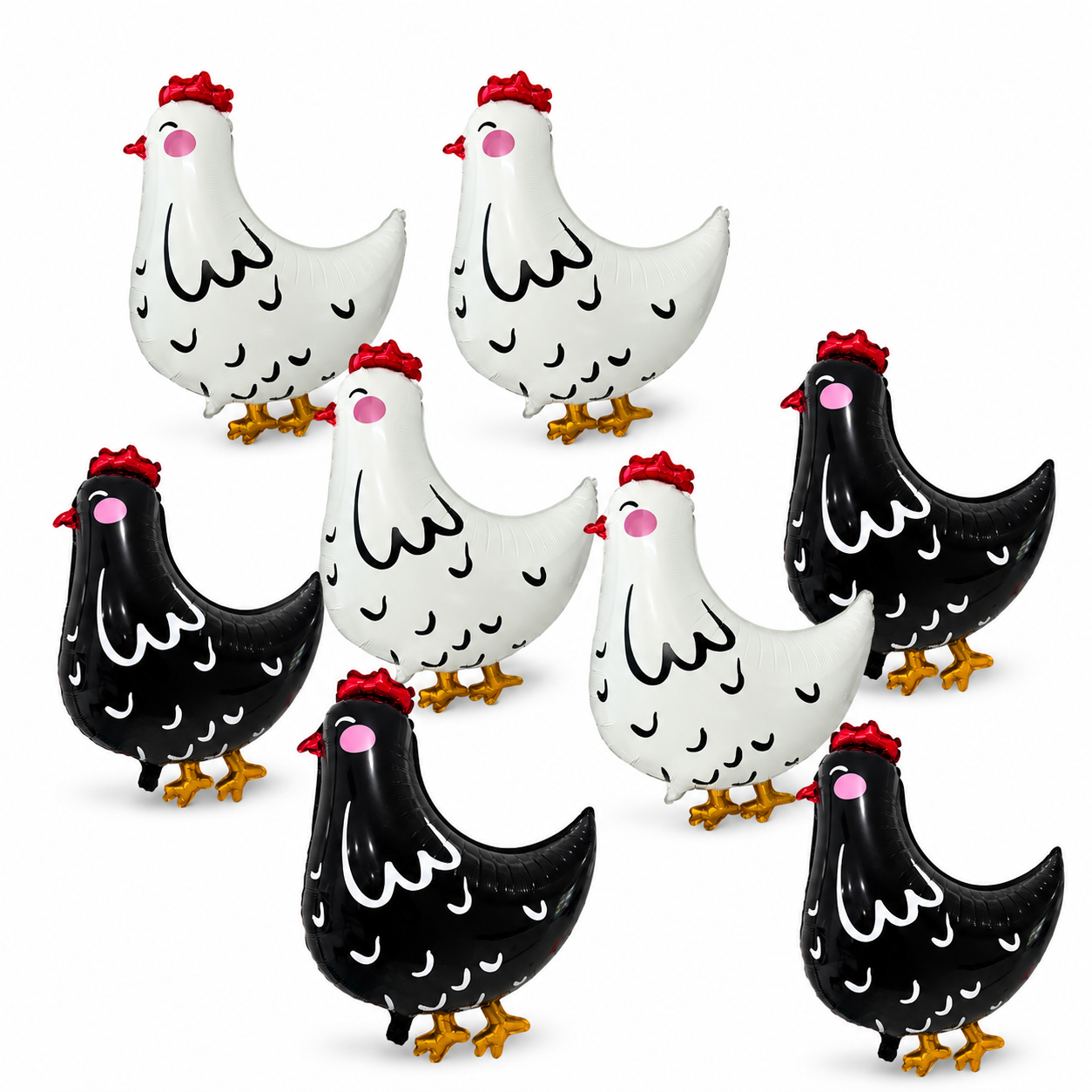 Jumbo Chicken Balloon Set | 8 Piece Farm Birthday Party Decorations