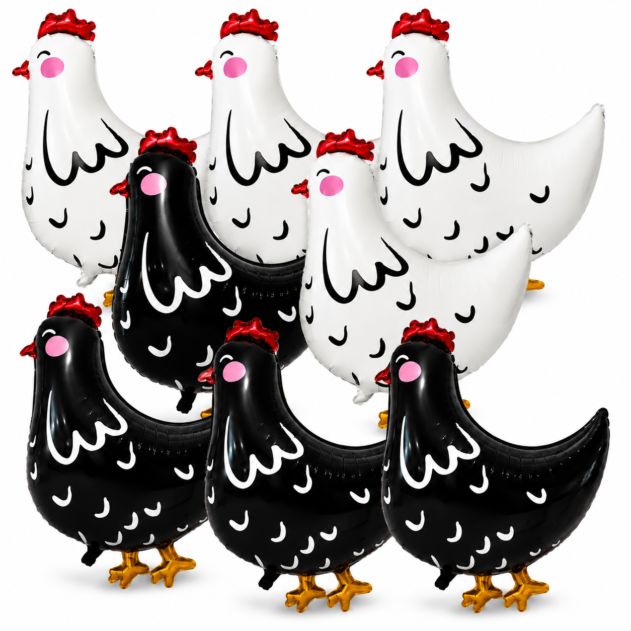 Jumbo Chicken Balloon Set | 8 Piece Farm Birthday Party Decorations