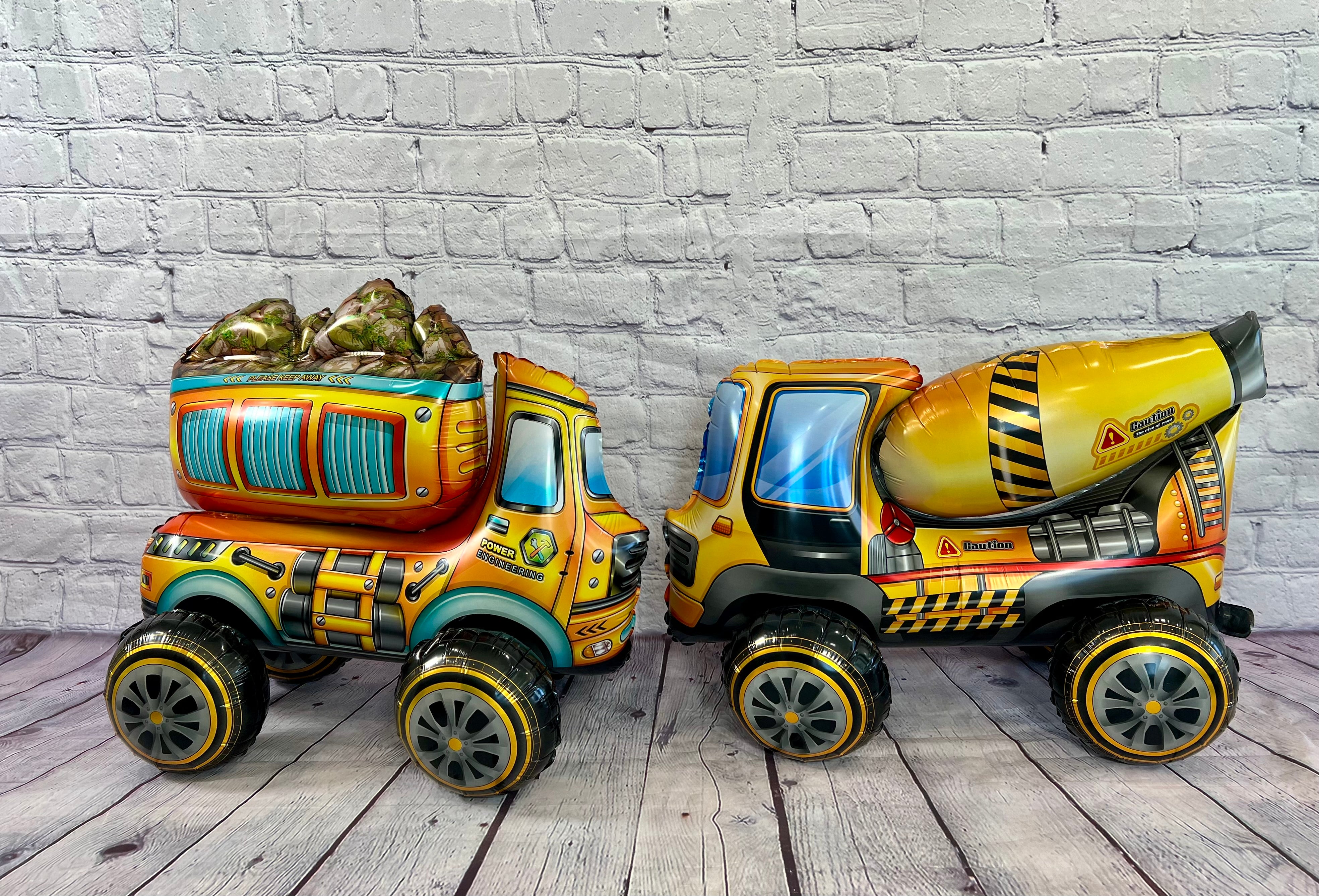 Construction Truck Balloon Set – Dump Truck, Bulldozer & More (4-Piece Set)