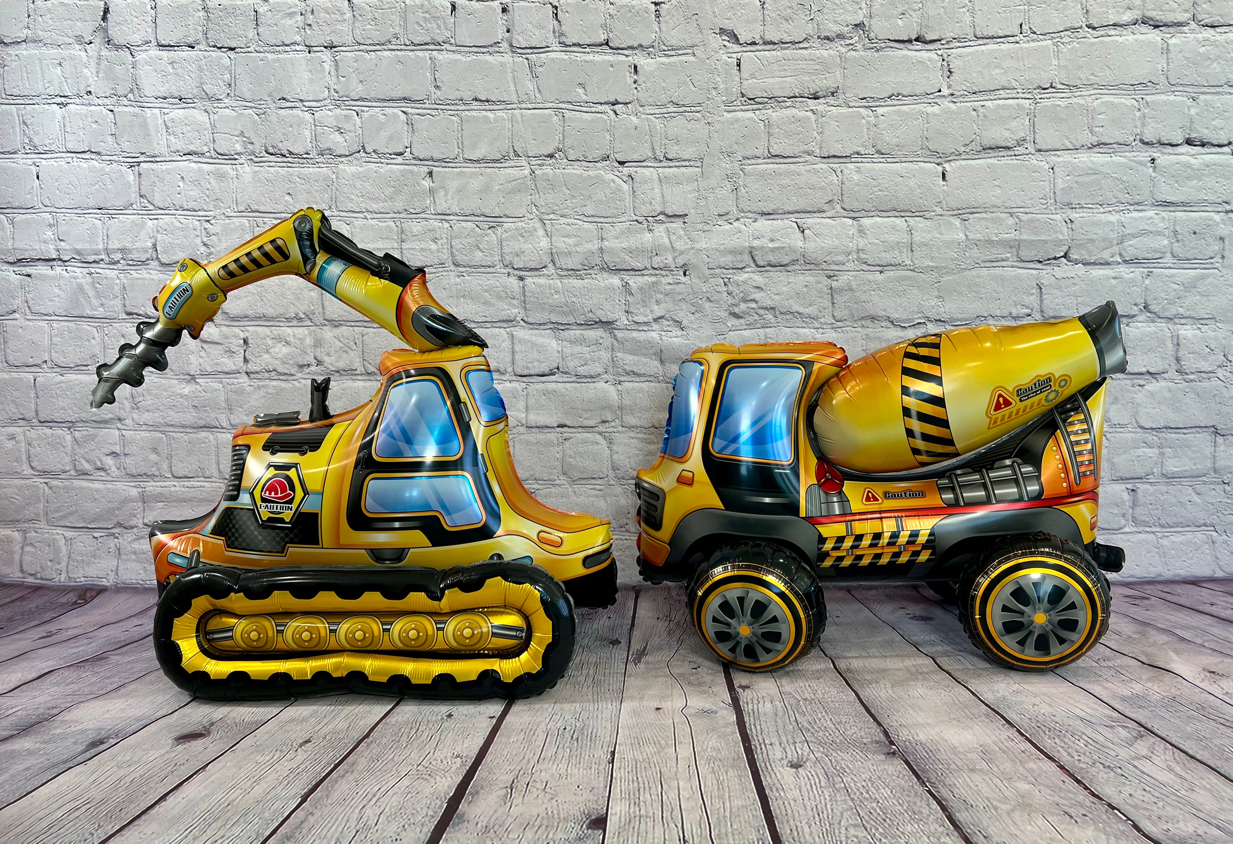 Construction Truck Balloon Set – Dump Truck, Bulldozer & More (4-Piece Set)