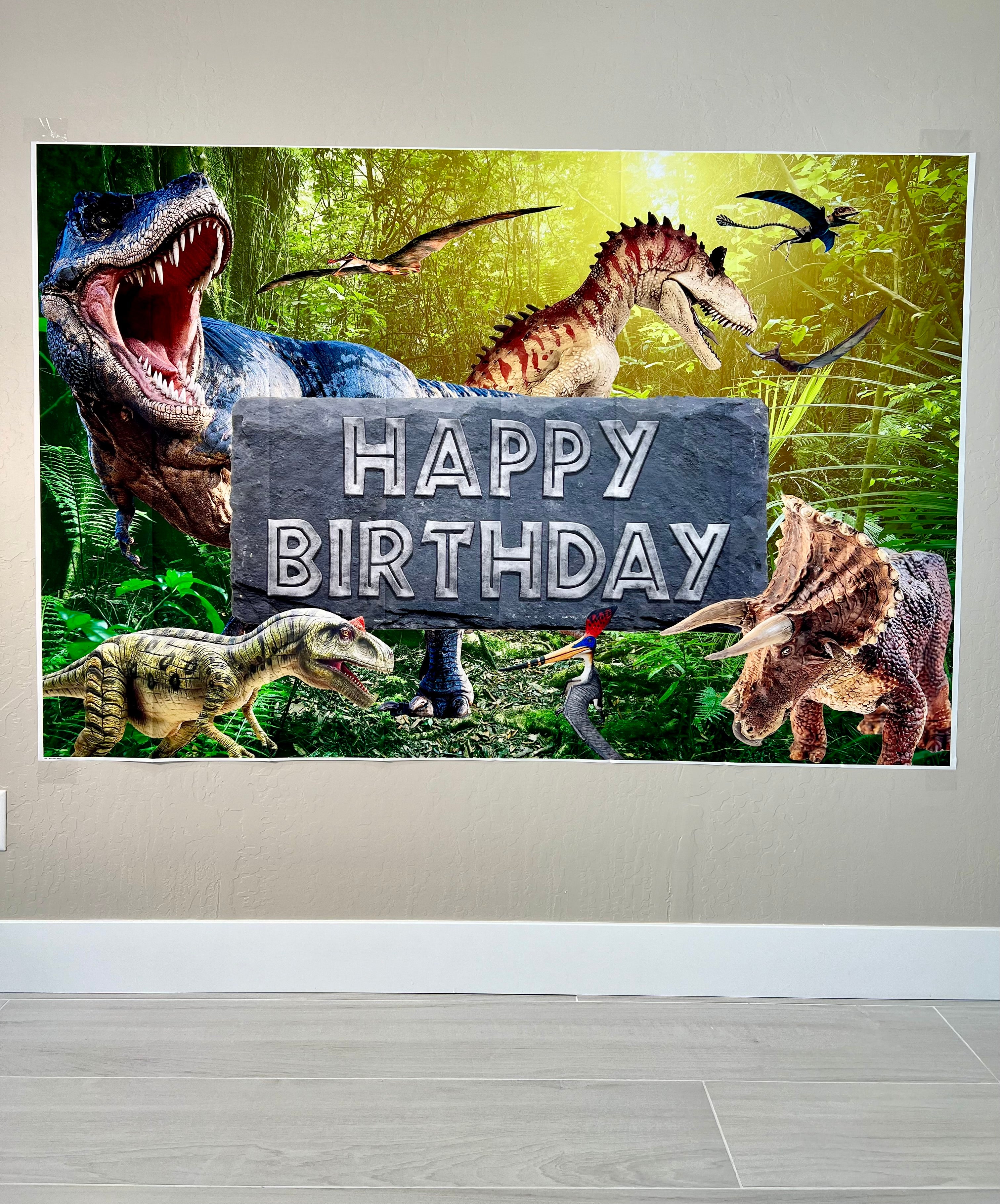 Dinosaur Photo Backdrop – Kids Birthday Party Vinyl Banner