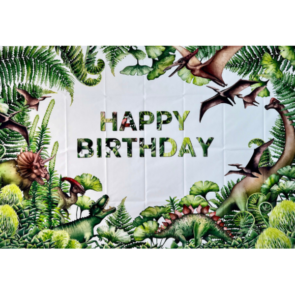 Dinosaur Photo Backdrop – Kids Birthday Party Vinyl Dinosaur Banner