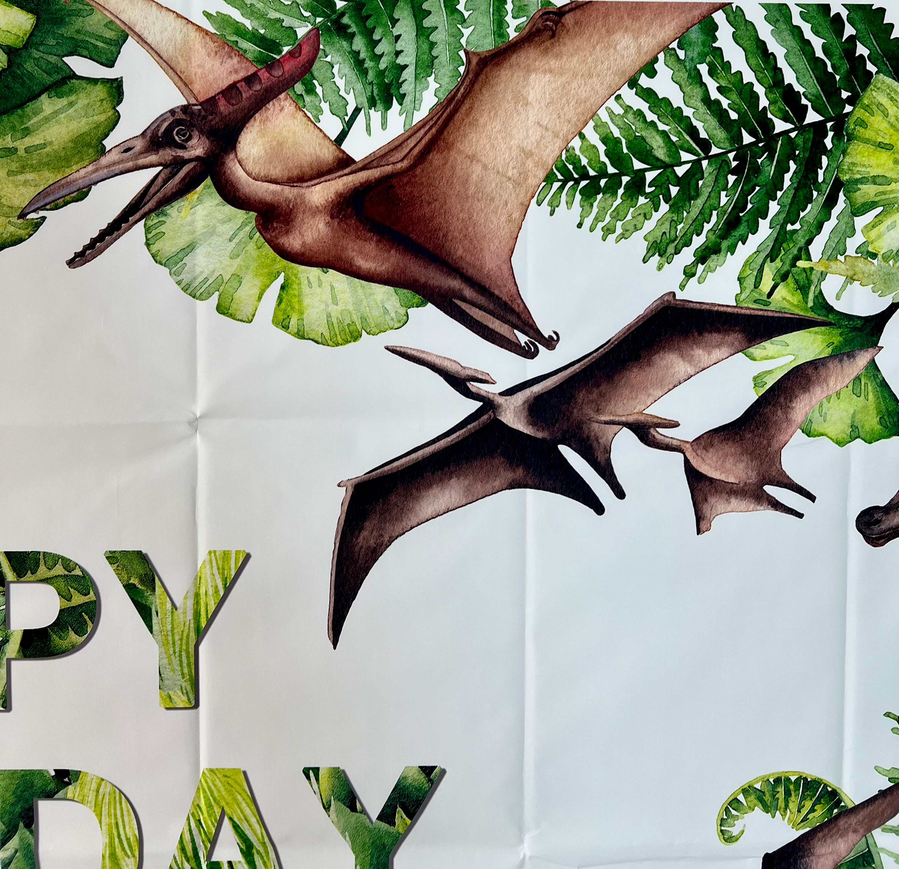Dinosaur Photo Backdrop – Kids Birthday Party Vinyl Dinosaur Banner