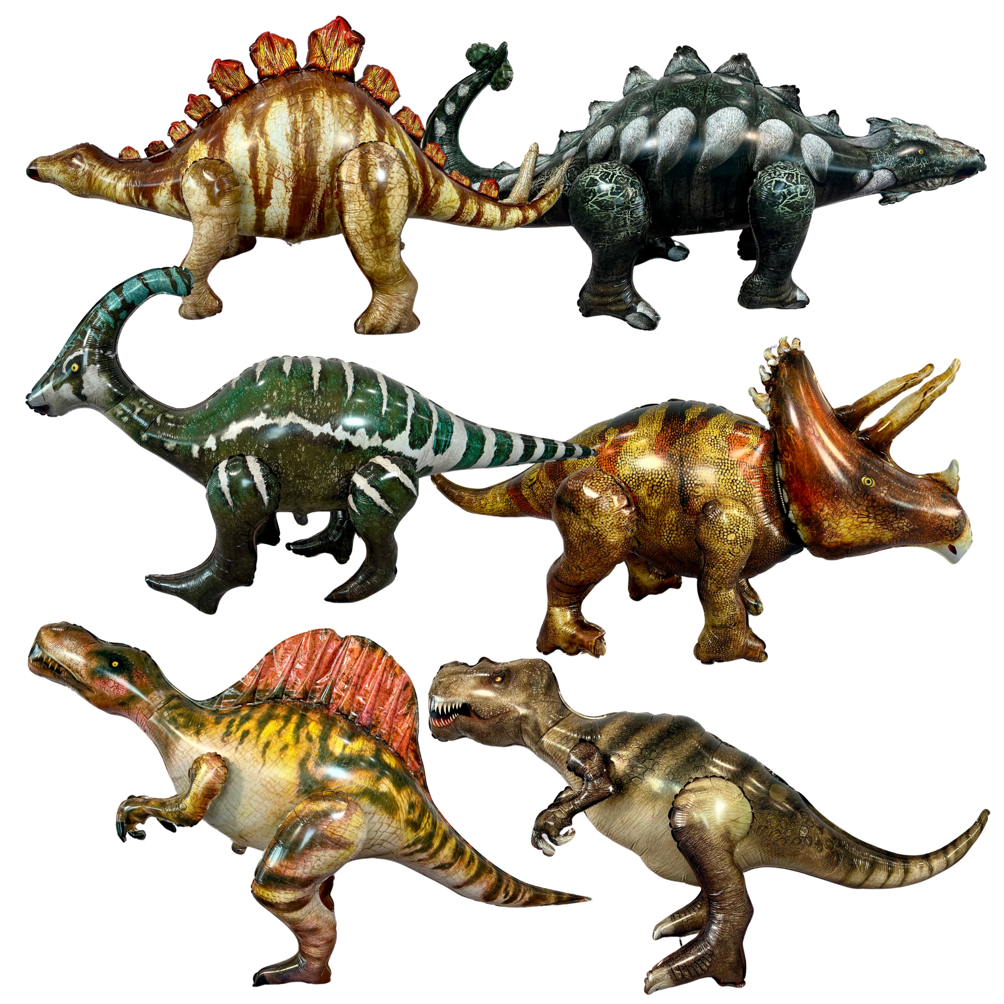 Gigantic Walking Dinosaur Balloon Set – Jumbo Foil Party Decor (6-Piece Set)