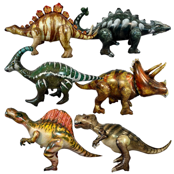 Gigantic Walking Dinosaur Balloon Set – Jumbo Foil Party Decor (6-Piece Set)