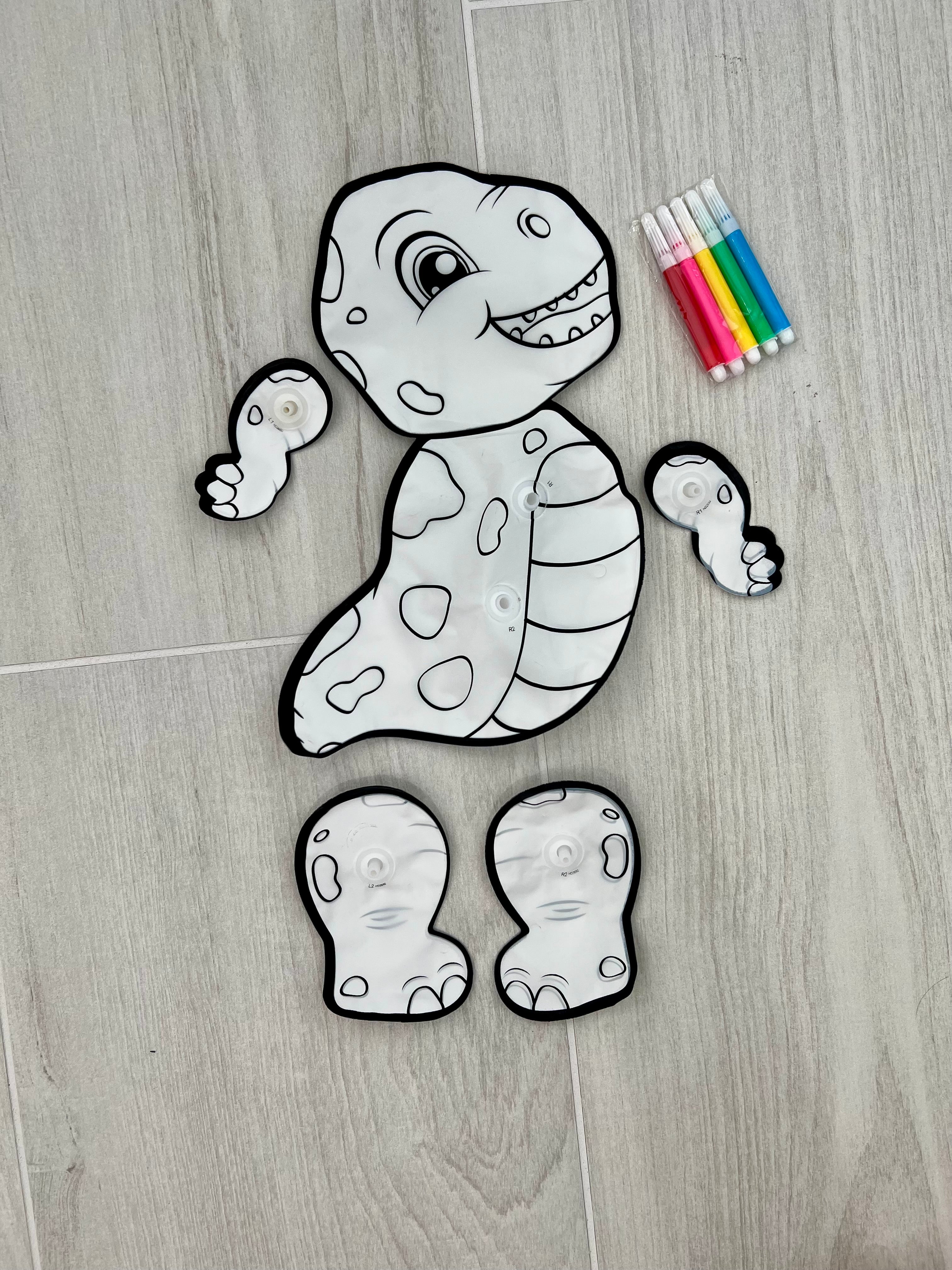 Dinosaur Birthday Craft Coloring Set – Kids Party Activity & Favor