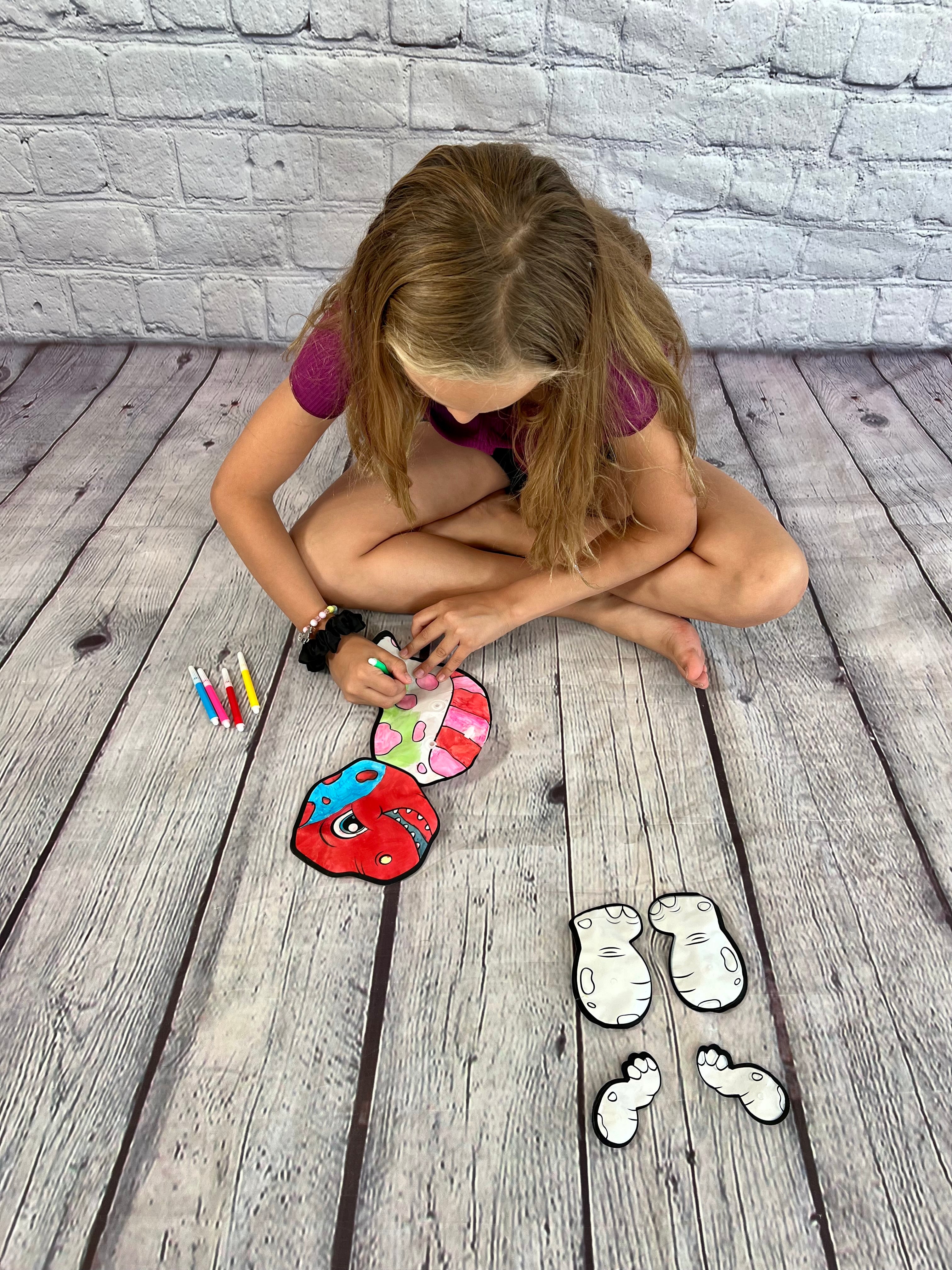 Dinosaur Birthday Craft Coloring Set – Kids Party Activity & Favor