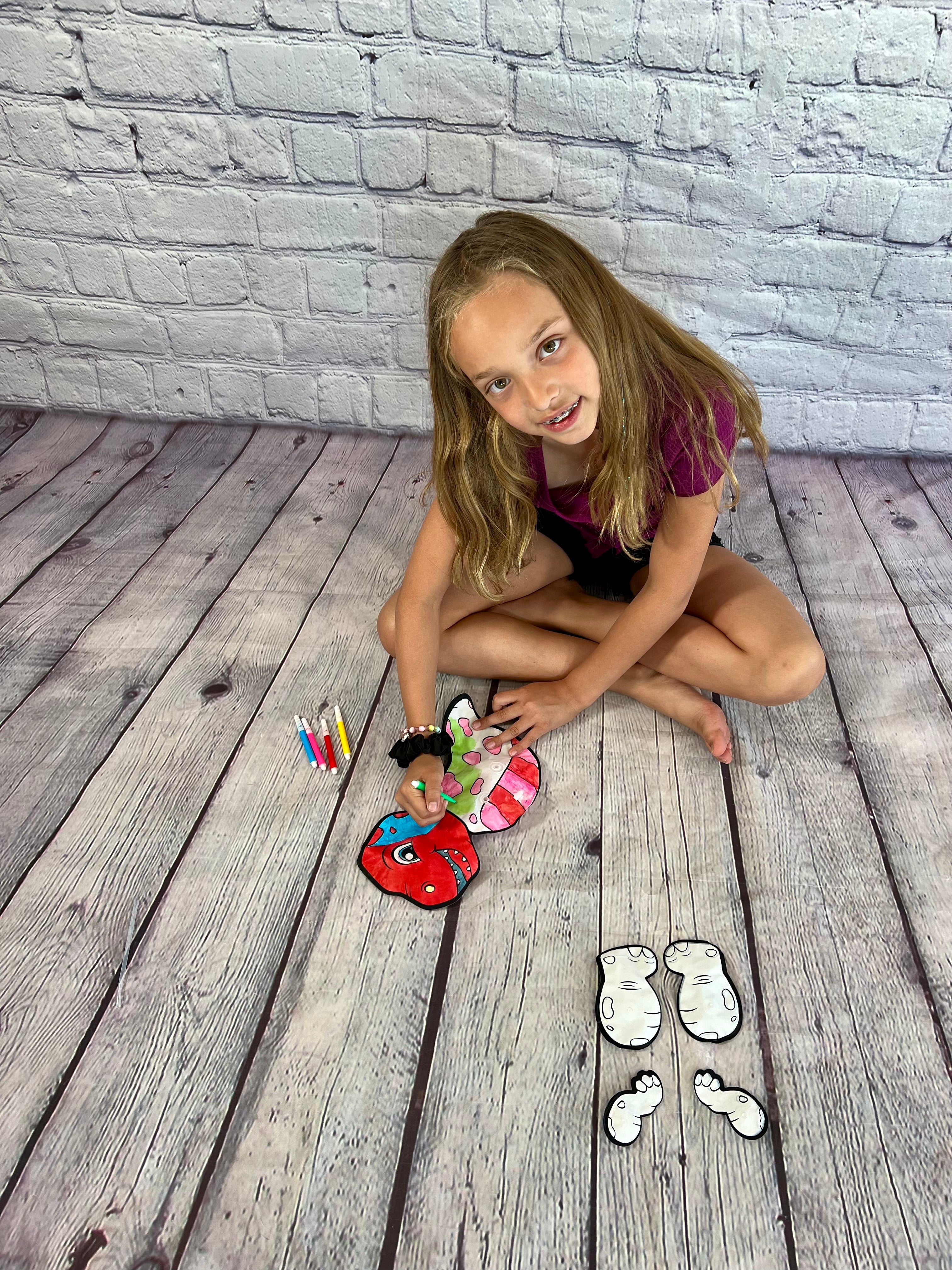 Dinosaur Birthday Craft Coloring Set – Kids Party Activity & Favor