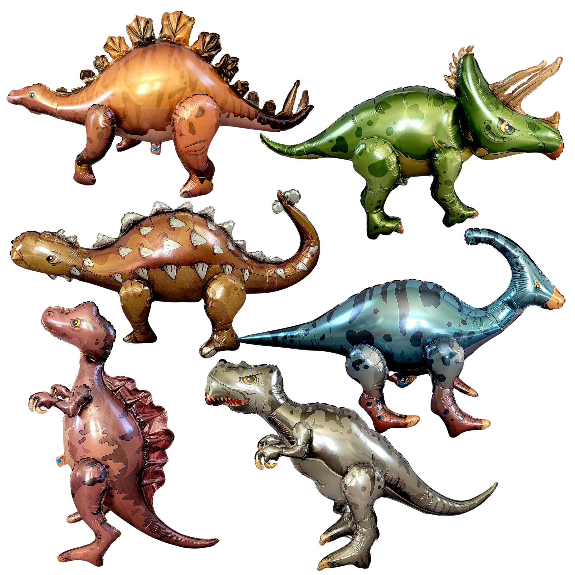 Gigantic Dinosaur 4D Balloon Set – Foil Party Decor (6-Piece Set)