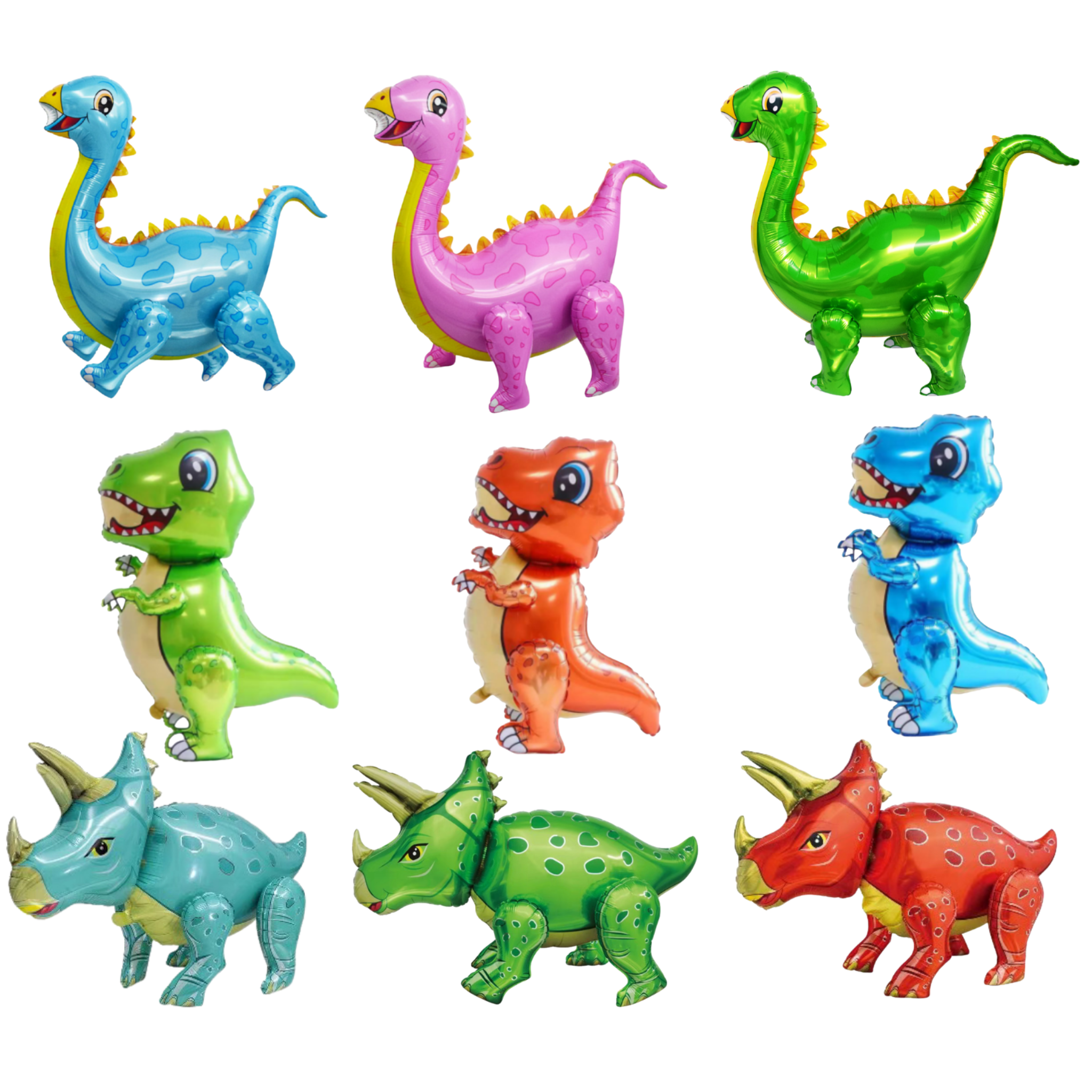 Walking Dinosaur Balloon Set – Jumbo Foil Party Decor (9-Piece Set)