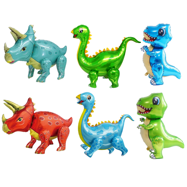 Walking Dinosaur Balloon Set – Jumbo Foil Party Decor (6-Piece Set)