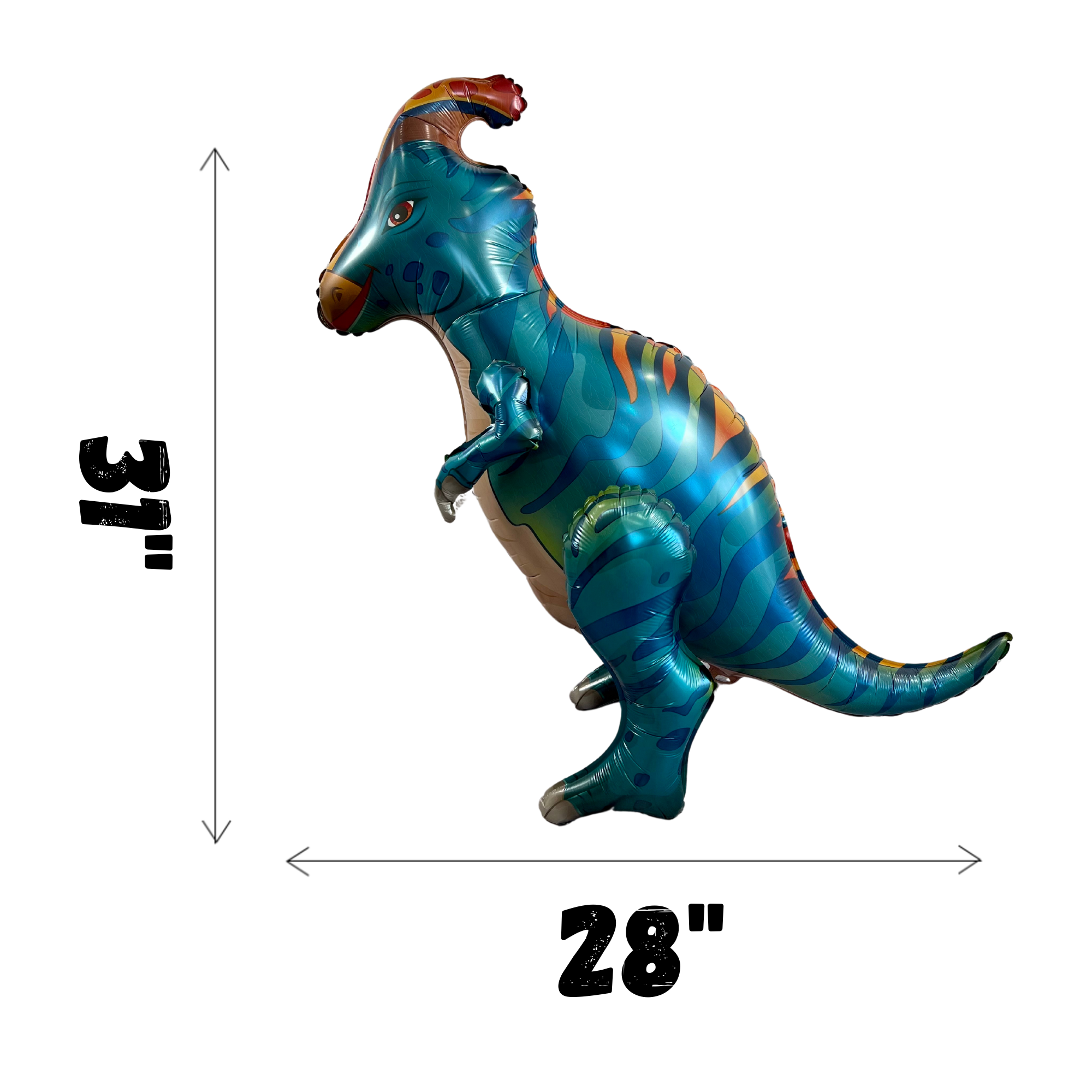 Dinosaur 4D Standing Balloon Set – Jumbo Foil Party Decor (3-Piece Set)