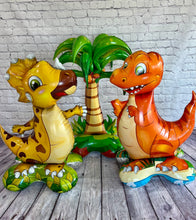Load image into Gallery viewer, Dinosaur Balloon Set of 3 JUMBO Mylar Foil Balloons | Party Supplies and Decorations | Kids Birthday Party Gifts Baby Shower Celebrations
