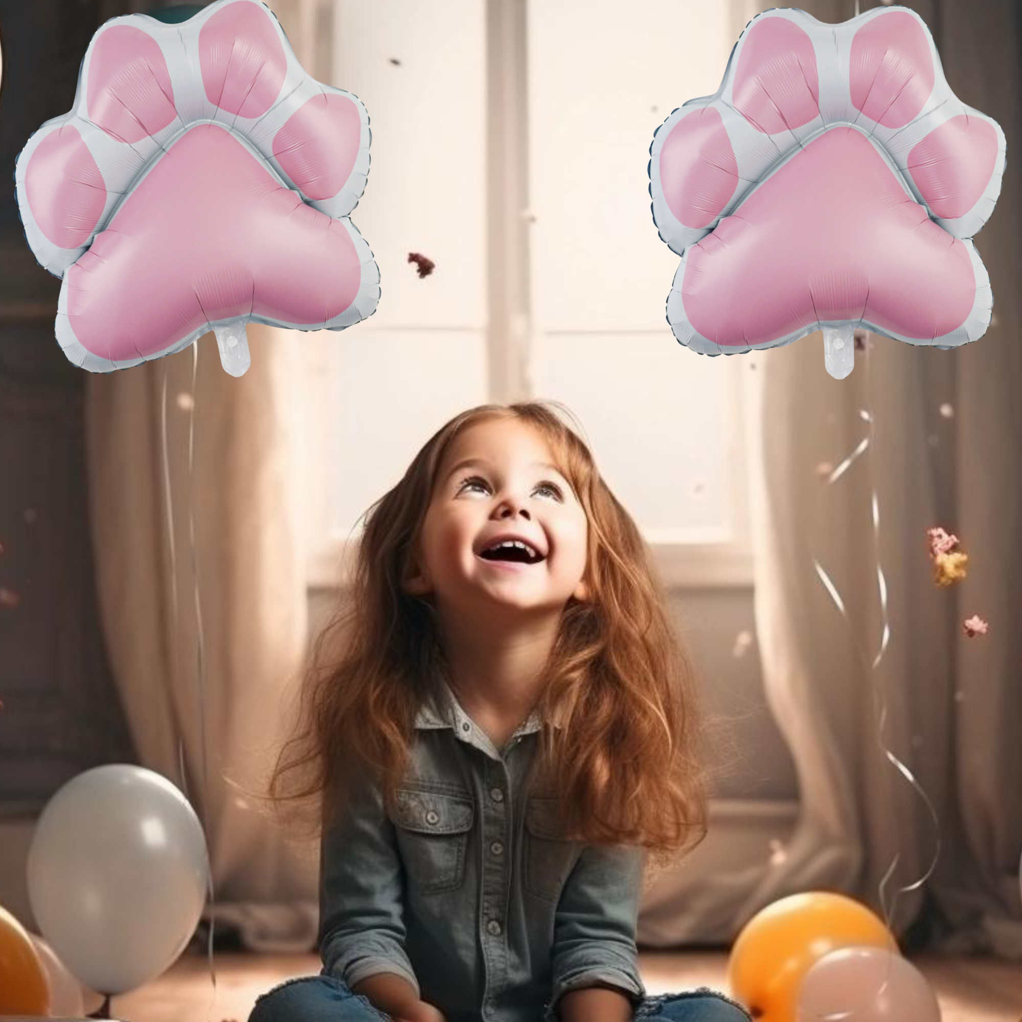 Pink Dog Paw Print Balloon – Puppy Birthday Party Decor
