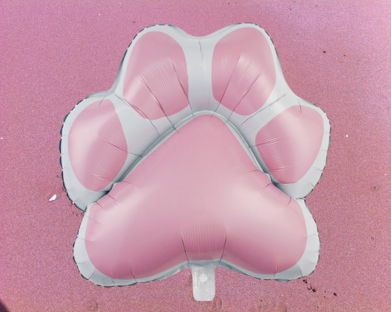 Pink Dog Paw Print Balloon – Puppy Birthday Party Decor