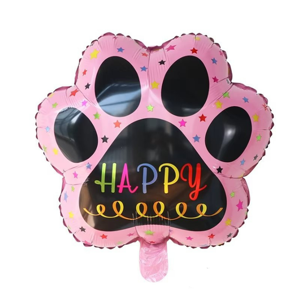 Pink Dog Paw Print Balloon – Foil Party Decor