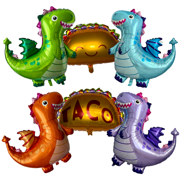 Dragons love tacos giant balloons for birthday parties fiestas foil balloon