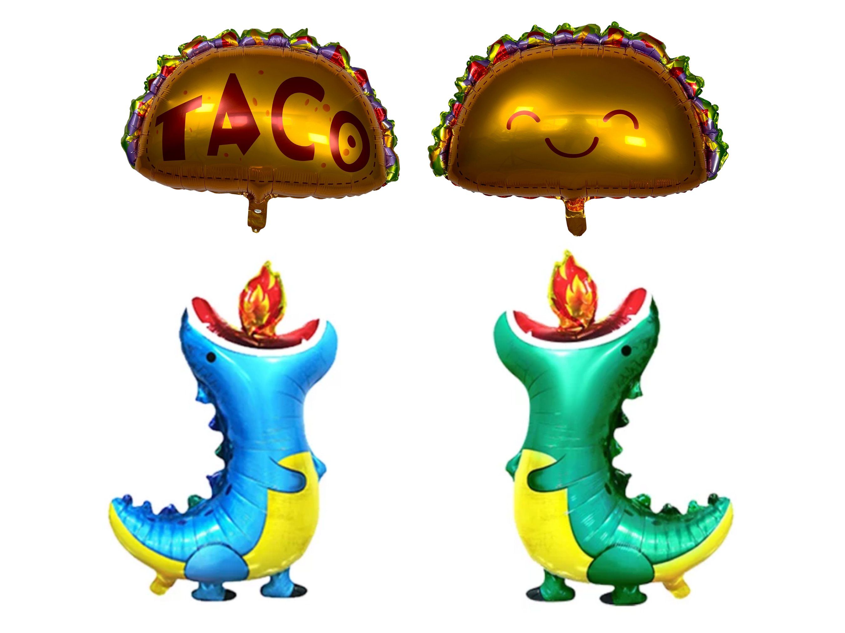 Dragons Love Tacos Balloon Set – Fiesta Party Decor (4-Piece Set)