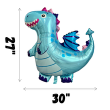 Load image into Gallery viewer, Dragon Foil Balloons JUMBO Mylar - Set of 4 Kids Birthday Party Decorations and Supplies | Birthday Baby Shower Gender Reveal
