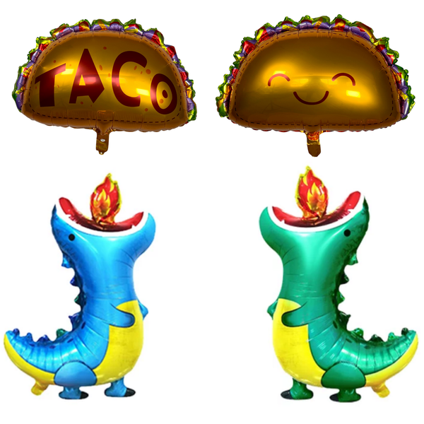 Dragons Love Tacos Balloon Set – Fiesta Party Decor (4-Piece Set)