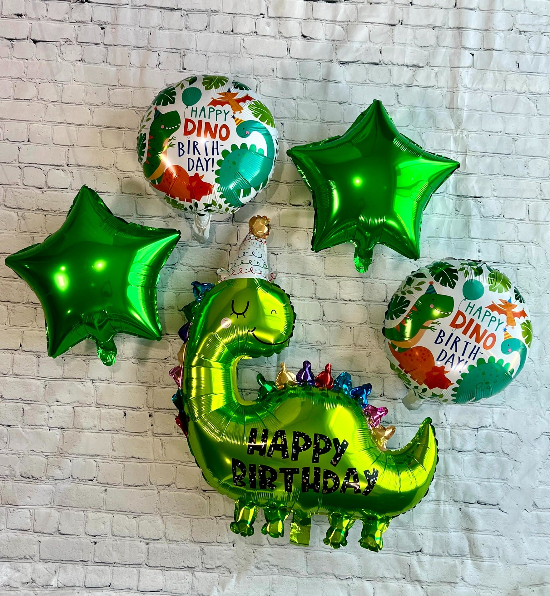 Gigantic Dinosaur 3D Balloon Set – Foil Party Decor (6-Piece Set)