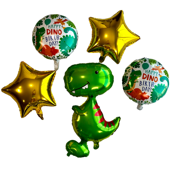 Green Dino Birthday Balloon Set – Party Decor (5-Piece Set)