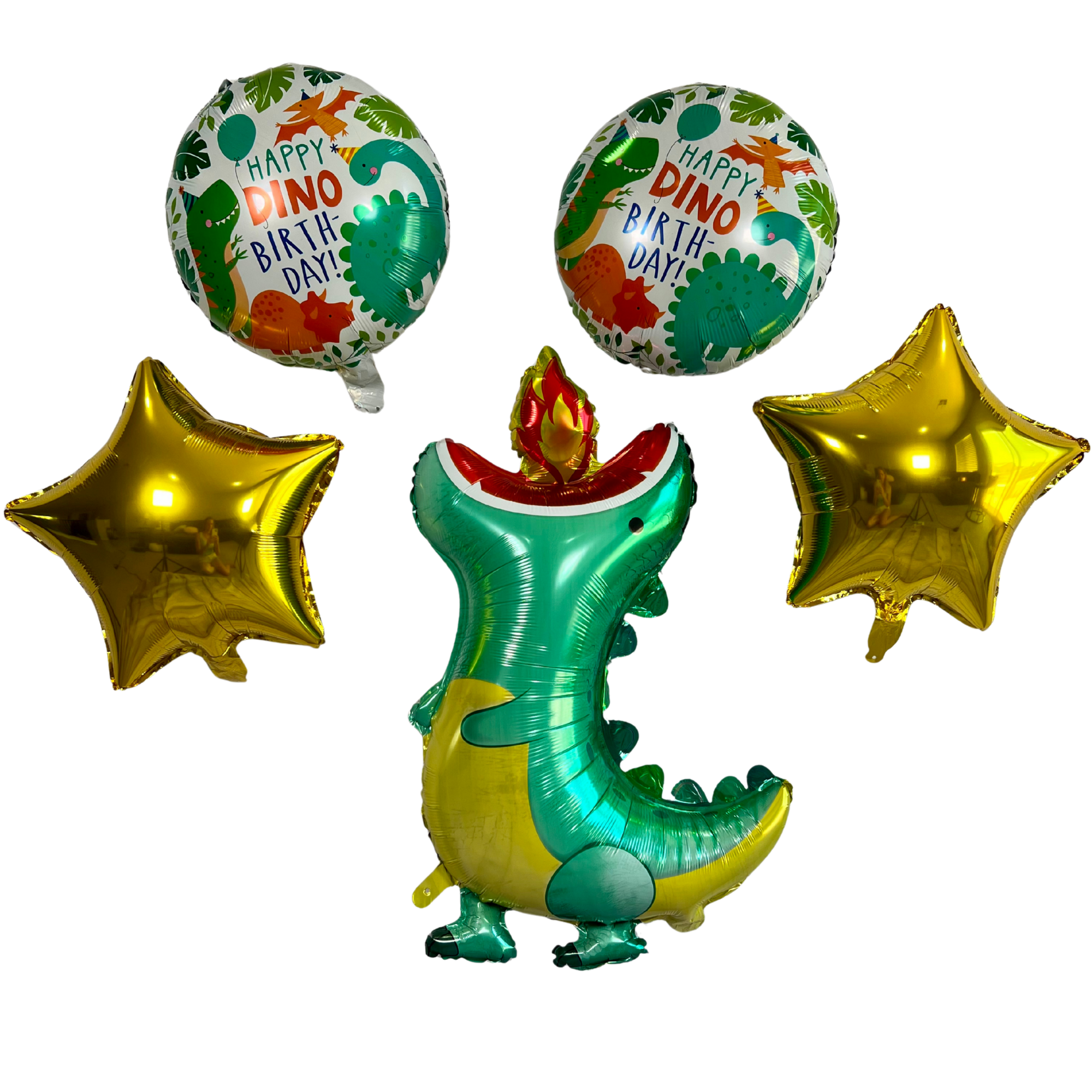 Fire-Breathing Dragon Balloon Set – Jumbo Foil Party Decor (5-Piece Set)