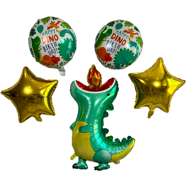 Fire-Breathing Dragon Balloon Set – Jumbo Foil Party Decor (5-Piece Set)