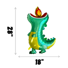 Load image into Gallery viewer, Dragon Foil Balloons JUMBO Mylar - Set of 5 - Fire Breathing Dragon | Party Decorations and Supplies Birthdays Celebrations | Gifts For Kids
