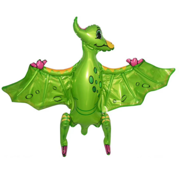 Green Pterodactyl Walking Dinosaur Balloon – Jumbo Foil Party Decor