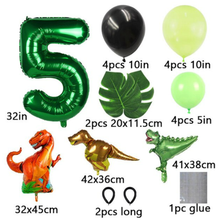 Load image into Gallery viewer, Dinosaur Number Balloons | Birthday party supplies and decor balloon decorations for celebrations First Birthdays | Foil Mylar Latex Balloon
