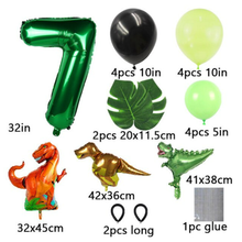 Load image into Gallery viewer, Dinosaur Number Balloons | Birthday party supplies and decor balloon decorations for celebrations First Birthdays | Foil Mylar Latex Balloon
