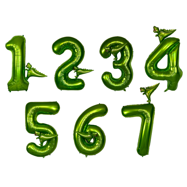 Dinosaur Number Balloon – Jumbo Birthday Party Decor with Mini Dino