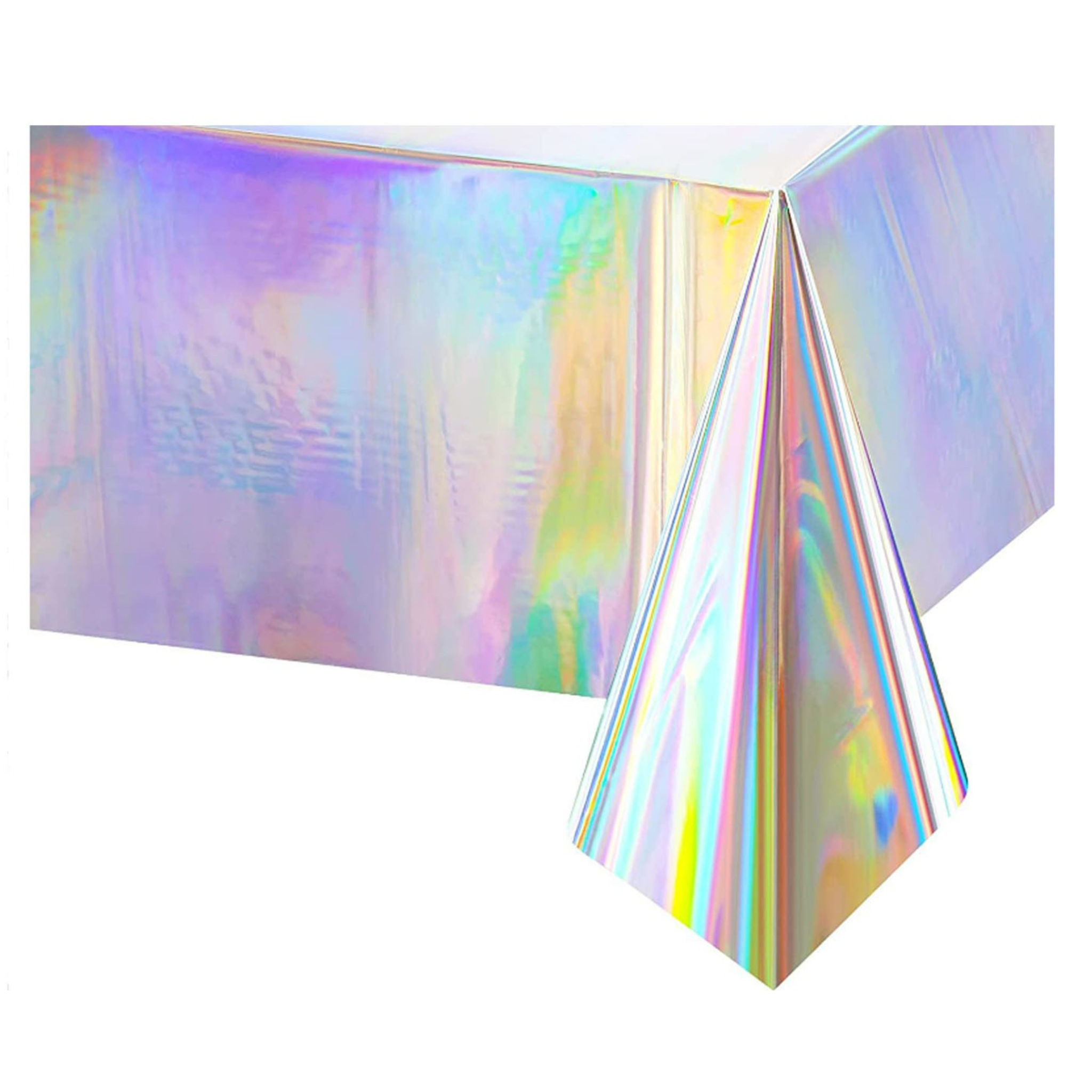 Holographic Shimmer Tablecloth – Disposable Rainbow Party Table Cover
