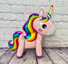 Load image into Gallery viewer, Unicorn Balloon Set of 7 JUMBO Mylar Walking Foil Balloons | Party Decorations and Supplies | Birthday Baby Shower Gender Reveal
