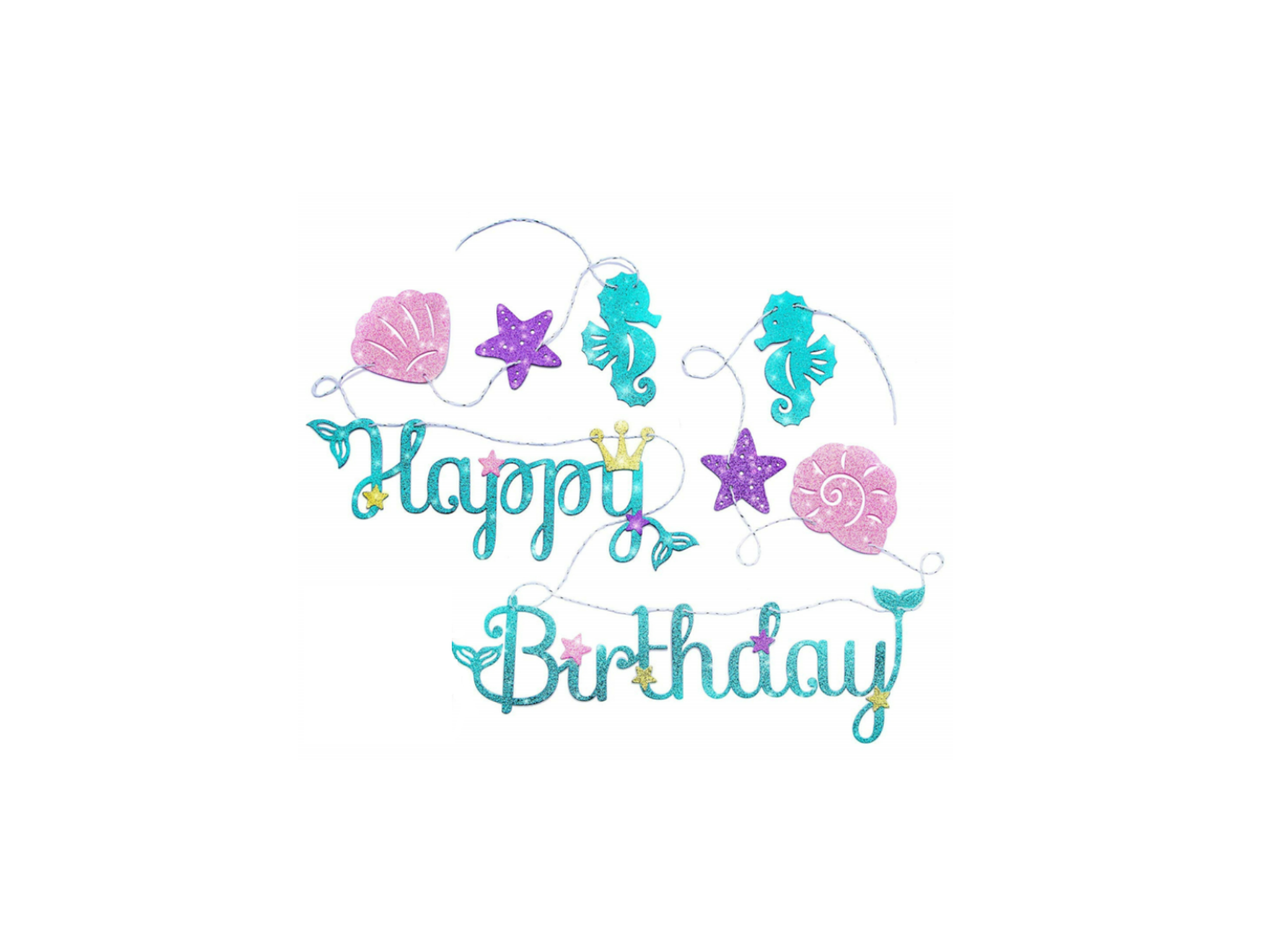 Mermaid Tail Balloon Arch – Happy Birthday Banner Set