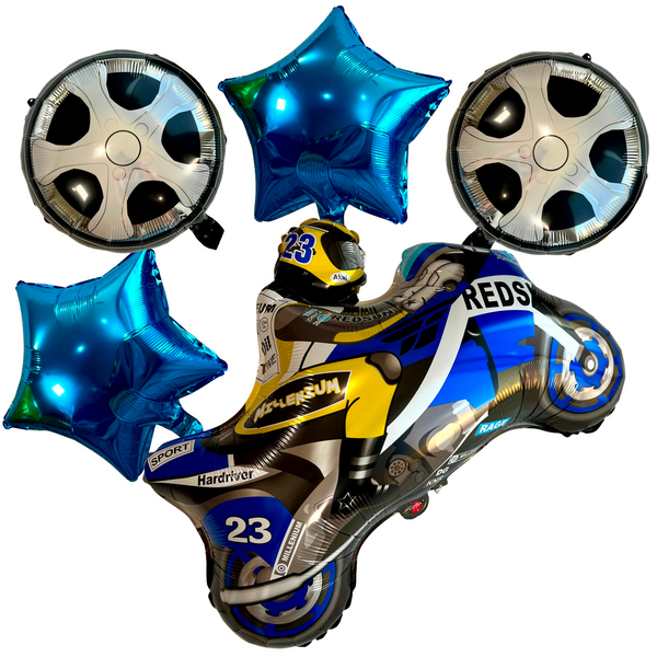 Motorcycle & Dirt Bike Balloon Set – Tire Party Decor (5-Piece Set)
