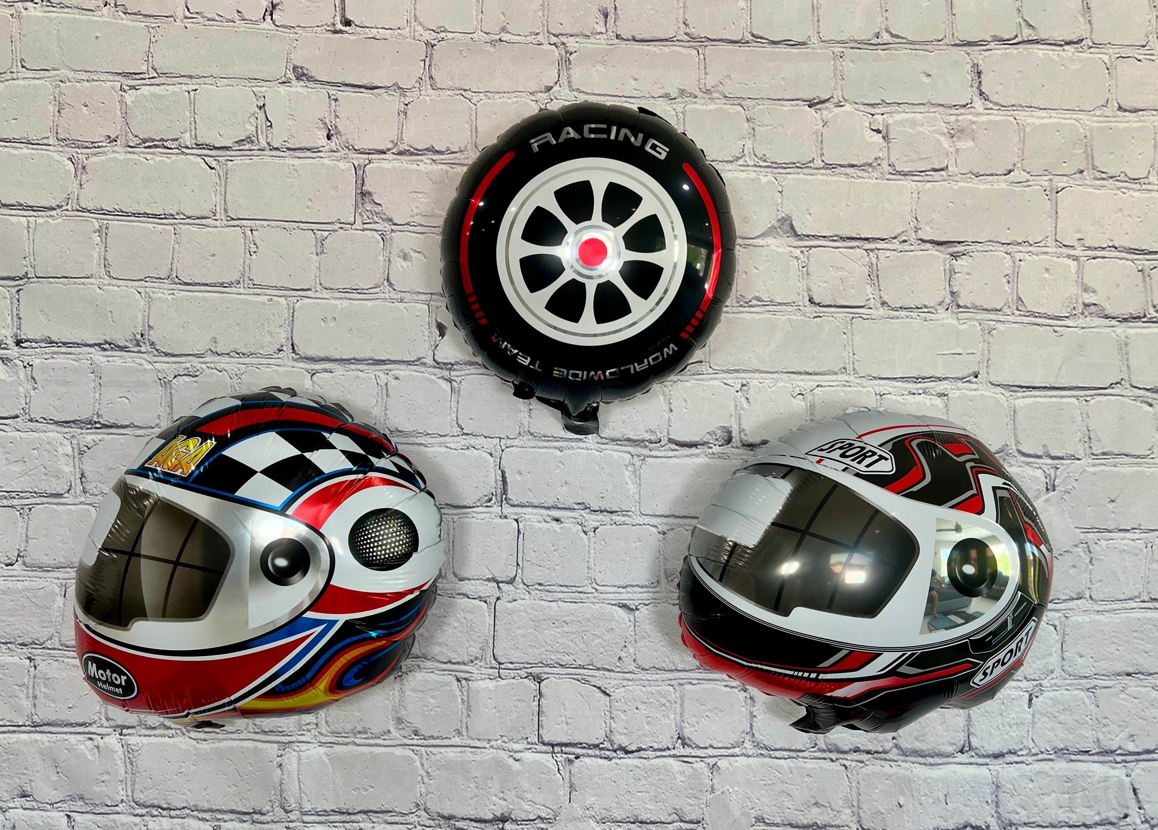 Motorcycle, Dirt Bike & Helmet Balloons – Party Decor Set