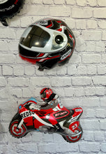 Load image into Gallery viewer, Motorcycle Dirt Bike and Helmet Balloons | Birthday Party Supplies and Decorations | Birthday Parties Celebration Baby Shower Gender Reveal
